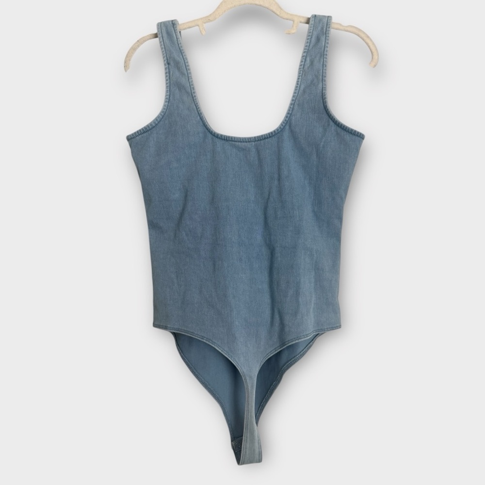 Good American Indigo Denim Tank Bodysuit | Size 3 - Picture 3 of 5